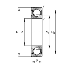 S 609-2Z, (j) DIN 625-1 ˜ʵҪߴ, ɂ(c)g϶ܷ