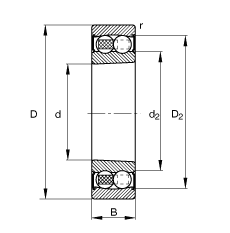 {(dio)S 2206-K-2RS-TVH-C3, (j) DIN 630 (bio)(zhn)Ҫߴ, FF 1:12ɂ(c)ܷ